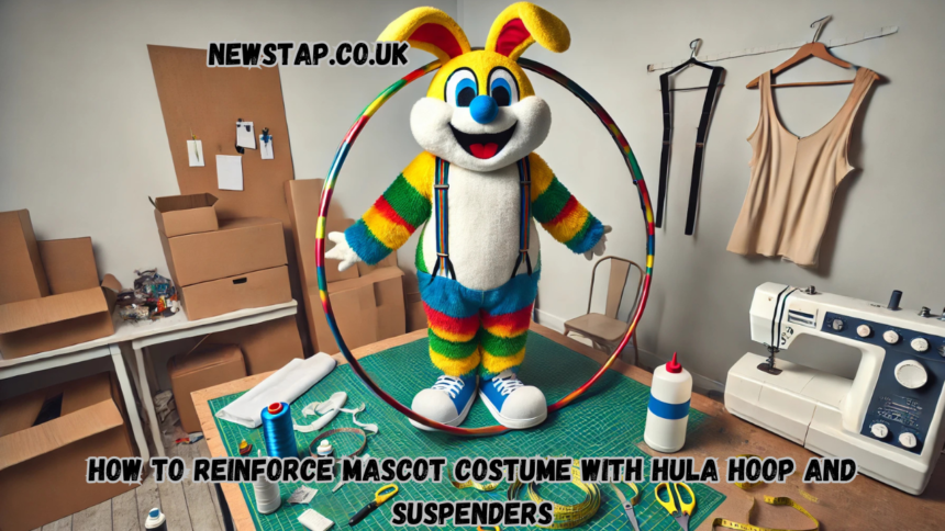 how to reinforce mascot costume with hula hoop and suspenders