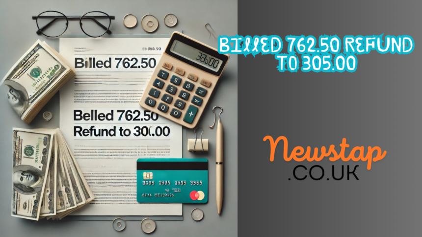 Billed 762.50 Refund to 305.00