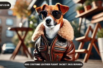 Dog Costume Leather Flight Jacket Jack Russell