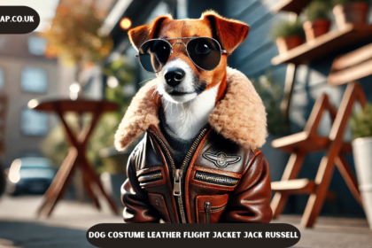 Dog Costume Leather Flight Jacket Jack Russell