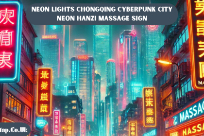 Neon Lights Chongqing Cyberpunk City Neon Hanzi Massage Sign