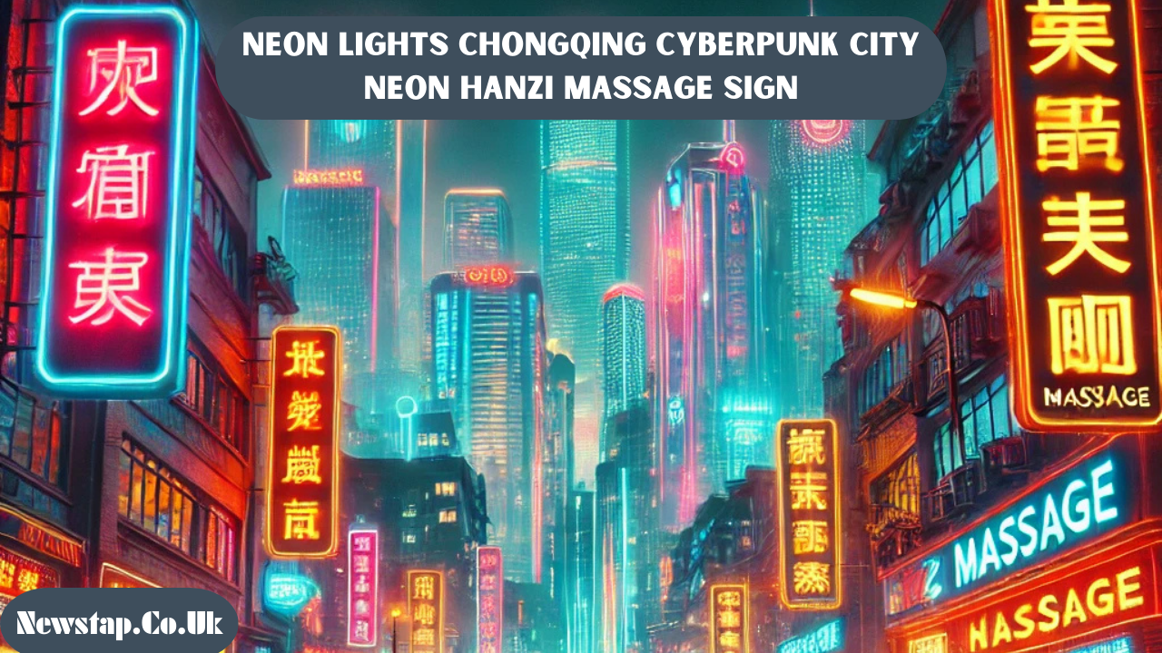 Neon Lights Chongqing Cyberpunk City Neon Hanzi Massage Sign