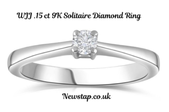 wjj .15 ct 9k solitaire diamond ring