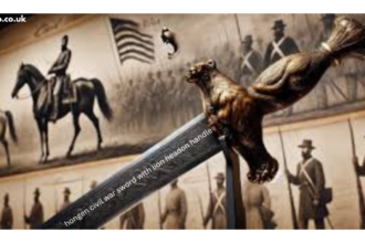hongen civil war sword with lion headon handle