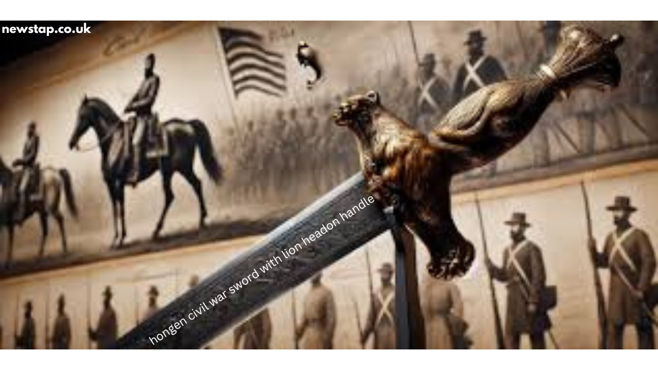 hongen civil war sword with lion headon handle