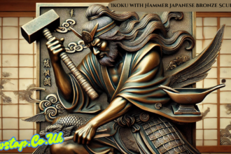 Ikoku with Hammer Japanese Bronze Sculpture