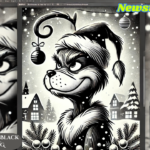 Grinch Max Face Black and White SVG