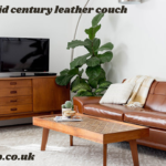 mid century leather couch
